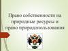 Право собственности на природные ресурсы и право природопользования