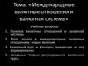 Международные валютные отношения и валютная система. МФКФО - лекция 2