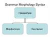 Грамматика Морфология Синтаксис