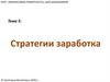 Стратегии заработка. Курс финансовая грамотность для школьников