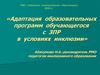 Адаптация образовательных программ обучающегося с ЗПР в условиях инклюзии