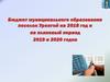 Бюджет муниципального образования поселок Уренгой 2018-2020 годы