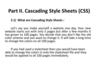 Part II. Cascading Style Sheets (CSS)