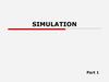 Simulation. Part 1. Model classification