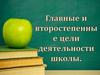 Главные и второстепенные цели деятельности школы