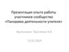 Презентация опыта работы участников сообщества «Панорама деятельности учителя»