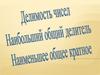 Делимость чисел. Наибольший общий делитель. Наименьшее общее кратное
