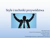 Style i techniki przywództwa