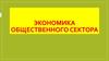 Экономика общественного сектора