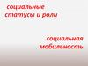 Социальные статусы и роли. Социальная мобильность