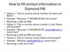 How to fill contact information in Diamond FM