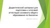 Дидактический материал для подготовки к итоговой аттестации основного общего образования по биологии