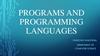 Programs and programming languages