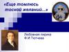 Любовная лирика Ф.И.Тютчева