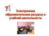 Электронные образовательные ресурсы в учебной деятельности
