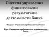 Система управления финансовыми результатами деятельности банка