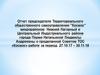 Отчет председателя Территориального общественного самоуправления “Космос” микрорайонов Нижний Нагорный и Центральный