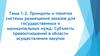 Принципы и понятия системы размещения заказов для государственных и муниципальных нужд. Субъекты правоотношений