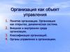 Организация как объект управления