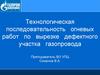 Технологическая последовательность огневых работ по вырезке дефектного участка газопровода