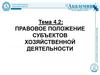 Правовое положение субъектов хозяйственной деятельности в Республике Беларусь (часть 2)