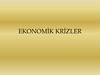 Ekonomi̇k kri̇zler