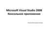Microsoft Visual Studio 2008  Консольное приложение