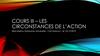 COURS iii – les circonstances de l’action