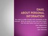 Email about personal information