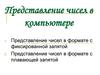 Представление чисел в компьютере