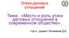 Этика деловых отношений. Место и роль этики деловых отношений в современном обществе