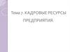 Кадровые ресурсы предприятия. (Тема 7)