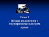Общие положения о предпринимательском праве. Тема 1