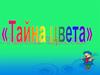 Тайна цвета