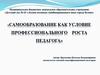 Самообразование, как условие профессионального роста педагога