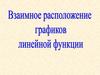 Взаимное расположение графиков линейной функции
