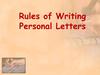 Rules of writing personal letters
