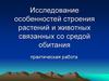 Исследование особенностей строения растений и животных связанных со средой обитания. Практическая работа