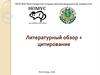 Литературный обзор. Цитирование