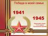 Победа в моей семье 1941 - 1945