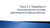 Правовые и экономические основы деятельности Банка России
