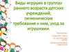 Виды игрушек в группах раннего возраста