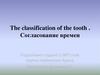 The classification of the tooth . Согласование времен